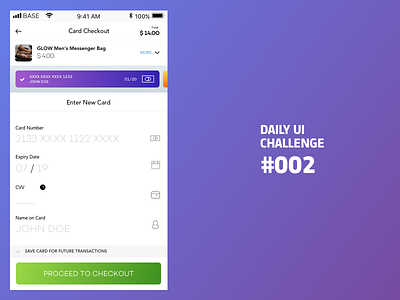 DailyUI 002 Card Checkout 100days appscreens challenge dailyui dailyui002 forms iphone login mobileapp signup sketch