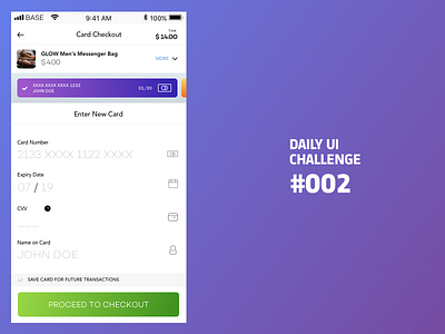 DailyUI 002 Card Checkout