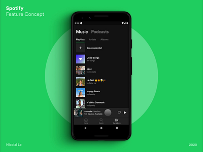 Spotify Feature Concept - Protopie interaction animation motion music player product design protopie5.0 prototyping spotify ui ux