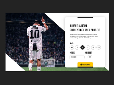 Personalise Football Kit Page - Juventus cart checkout ecommence football football club shirt shopping store ux web