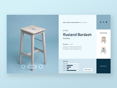 Furniture Shop - Concept adobexd cart chair checkout clean design ecommence furniture interface minimalist shopping tablet ui ux website