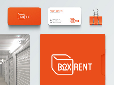 Boxrent clean identity logo minimal orange storage