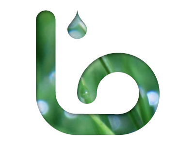 L'O logo drops gras green logo water