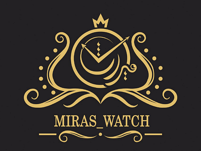 Miras watch logo golden logo logo logotype persian logo watch logo
