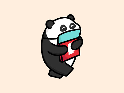 加油 Panda animal cartoon character colorful cute design illustration logo mascots panda playful youthful