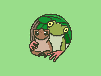 Frog and friend cartoon character colorful cute design forest friend frog illustration illustrator lizard logo mascots playful youthful