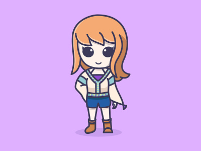 Karen From Story of seasons Friends of Mineral Town cartoon character chibi colorful cute design girl harvest moon illustration karen logo mascots minimal playful story of seasons youthful