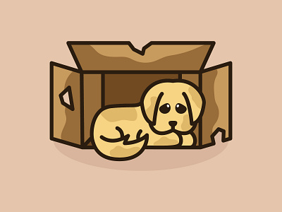Sadness Puppy baby box cartoon character colorful cute design dump illustration logo mascots playful puppy puppy dog sad sadness youthful