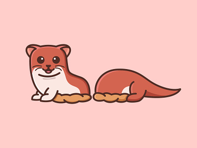 Weasel in the Hole animal cartoon character colorful cute design hole illustration logo mascots playful soil weasel youthful