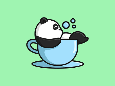 Chill Time animals cartoon character colorful cup cute design illustration logo mascots panda playful youthful