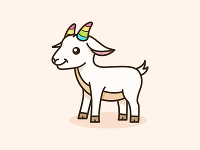 cute cartoon baby goat