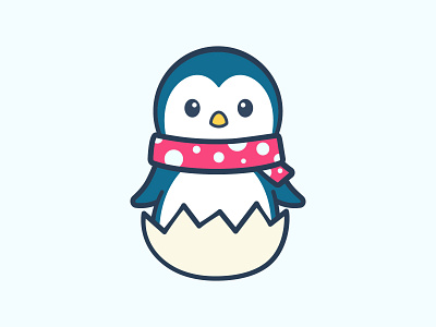 Baby Penguin Scarf baby cartoon character colorful cute design illustration inspiration logo mascots penguin pinguin playful youthful