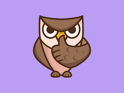 Silent Owl animal bird cartoon character design colorful illustration logo mascot design owl owls playful logo youthful