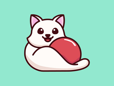 Cat and Ball ball cartoon cat character character design colorful cute design feminine illustration inspiration logo mascots pastel simple design youthful