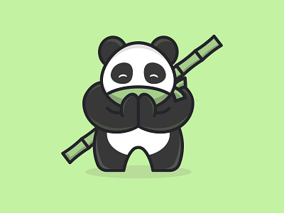 Ninja Panda bamboo cartoon character colorful cute design feminine illustration inspiration logo mascots panda playful youthful