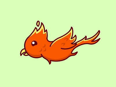 Baby Phoenix bird cartoon character colorful cute design fire firebird illustration logo mascots phoenix playful simple design youthful