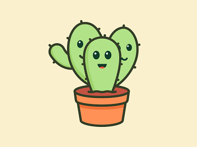 Happy Cactus cactus cartoon character colorful cute design feminine illustration mascots playful youthful