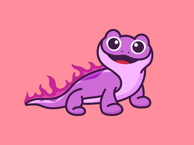Fire Spirit cartoon character colorful cute design frozen illustration inspiration logo mascots playful salamander youthful