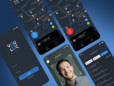 YouLoc (Your Location Attendance) figma mobile application design ui