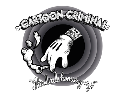 Cartoon criminal design illustration typography vector