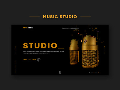 Music Studio branding design illustration minimal ui web website