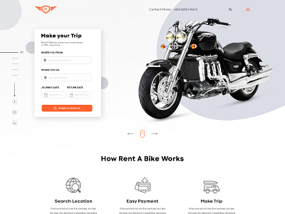 Bike Rent design illustration minimal ui web website