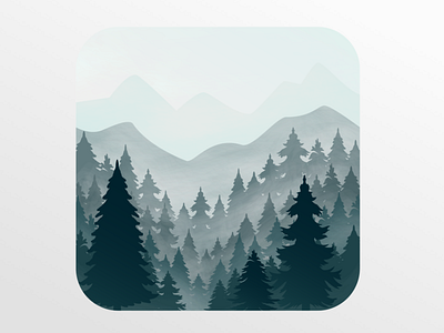 Forest adobe fog forest illustraion mountains nature plants tree trees