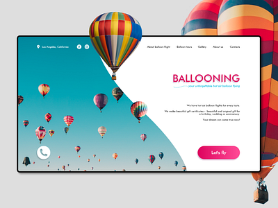 Landing Page. Ballooning design entertainment fly inspiration landing design landing page modern ui uidesign web webdeisgn