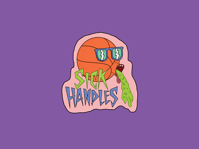 stick handles 80s rad 90s art 90s vibes basketball gnarly handdrawn illustration rad rad sticker retro sticker streeball