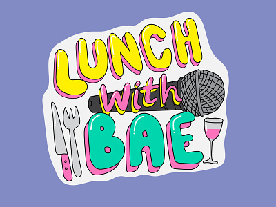 lunch with bae 90s food illustration foodie lunch rad sticker sticker art sticker design