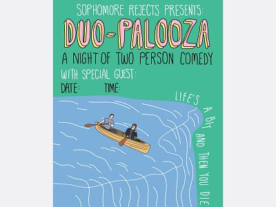 DUO PALOOZA comedy duo palooza duo palooza flyer illustration