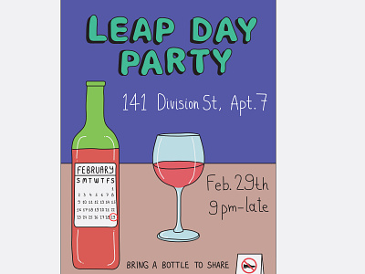 LEAP DAY PARTY flyers minimal party wine