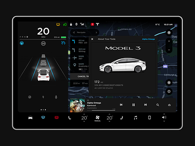 Tesla Model 3 UI 3 hmi interactive interface model model 3 tesla ui ux
