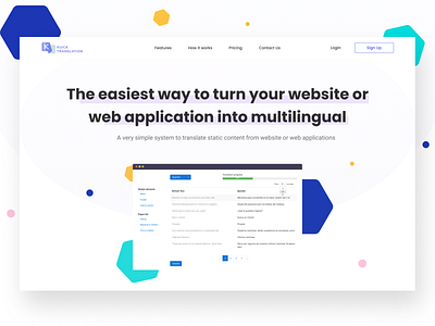 Translation Web Application Landing Page branding concept design header header design hero section landing page landing page design logo minimal multilingual site translation ui user interface user interface design ux web application web application design website design