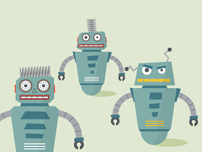 Bad Bots bot flat illustration robot vector