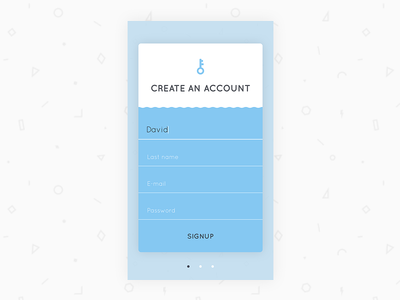 Signup screen