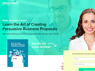 Proposify E-Book Landing Page landing pages