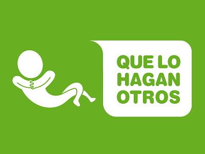 "Que lo hagan otros" Logo brand delegate devolve easy green helvetica logo man nap relax rest rounded stop worrying