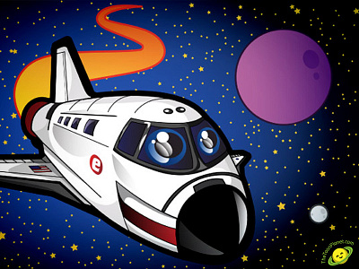 Space Shuttle Cartoon Character