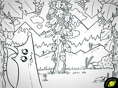 The Fox and the grapes inking book cartoon children drawing fox grapes illustration inking kuretake manga marker