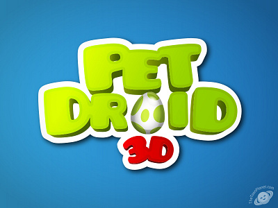 Pet Droid 3D Logo 3d android branding design droid game gaming iphone logo pet smartphone videogame