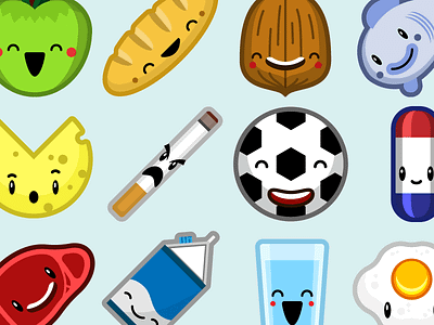 Food Icon Character Design Sprites