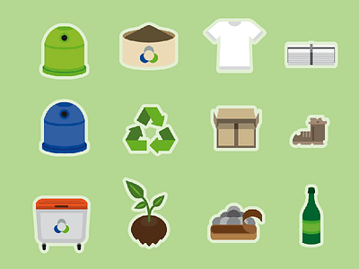 Recycling Icons Vector Infographics Illustration bin design flat graphic icons illustration infographic recycle recycling style trashbin vector