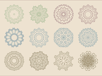 Arabic Baroque Patterns Vector set design ancient arabic art baroque design mandala oriental ornament pack pattern set vector