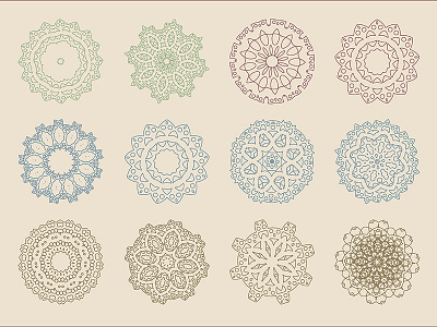 Arabic Baroque Patterns Vector set design