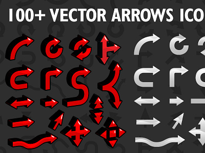 Arrow Icons Vector Set Font Preview arrows assets font glossy icon icons red set style symbols vector web font