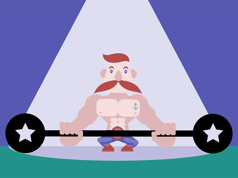 Strongman from circus (Animation) after effects animated animation cartoon character gif graphics illustration illustrator motion vector