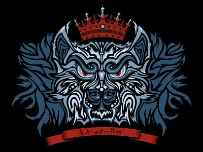 The Direwolf In The North chinese design direwolf drawing game illustration king north picture robb stark style thrones tribal vector winterfell wolf