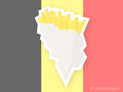 Belgium! belgium fries illustration rebound sticker sticker mule