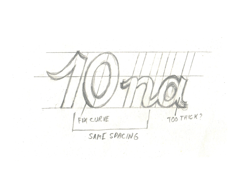 10 na 10 logotype calligraphy hand lettering lettering logo logotype pencil sketch type typography